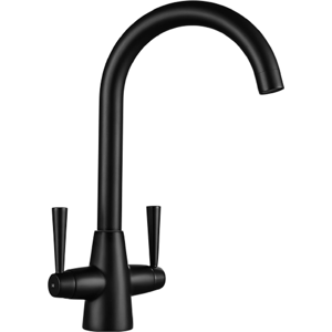 Does Not Apply Matt Black Kitchen Tap Dual Lever Monobloc Mixer Taps 1 Hole Swan Neck Hot Cold Does Not Apply Matt Black Kitchen Tap Dual Lever Monobloc Mixer Taps 1 Hole Swan Neck Hot Cold