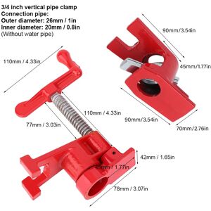 3/4 Inches Pipe Clamp Hand Cranked Vertical Quick Clamp Fixture Carpenter Tool♡ 3/4 Inches Pipe Clamp Hand Cranked Vertical Quick Clamp Fixture Carpenter Tool♡