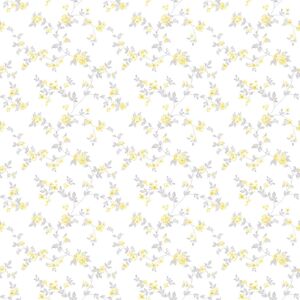 LUTECE Wallpaper - Delicate Floral Yellow/Gray - Wallpaper LUTECE Wallpaper - Delicate Floral Yellow/Gray - Wallpaper