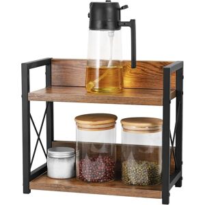 Kssvzz Spice Rack, 2 Tier Kitchen Counter Shelf Organiser, Wooden Desk Storage Rack, C Kssvzz Spice Rack, 2 Tier Kitchen Counter Shelf Organiser, Wooden Desk Storage Rack, C