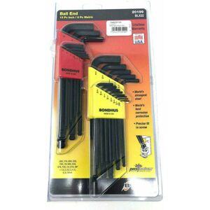 Bondhus Blx22 20199 13 Piece Inch / 9 Piece Metric Ball Ended Allen Hex Key Set Bondhus Blx22 20199 13 Piece Inch / 9 Piece Metric Ball Ended Allen Hex Key Set