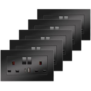 Does Not Apply 5 Pack Double Switched Power Socket With Dual Usb Charging Ports (Type A And C) Does Not Apply 5 Pack Double Switched Power Socket With Dual Usb Charging Ports (Type A And C)