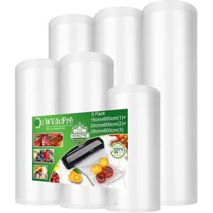 Wvacfre 6 Pack 15cm(1)20cm(2)28cm(3) X600cm Textured Vacuum Sealer Bags For Food Saver, Wvacfre 6 Pack 15cm(1)20cm(2)28cm(3) X600cm Textured Vacuum Sealer Bags For Food Saver,
