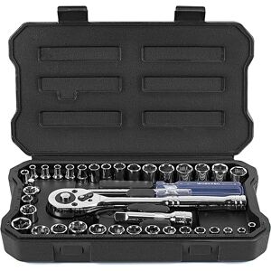 Workpro 39-Piece Drive Socket Set 1/4''3/8'', Cr-V Metric And Imperial Sockets Workpro 39-Piece Drive Socket Set 1/4''3/8'', Cr-V Metric And Imperial Sockets
