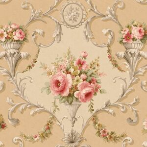 Ci38234 - Classic Silks 4 Floral Traditional Beige Galerie Wallpaper Ci38234 - Classic Silks 4 Floral Traditional Beige Galerie Wallpaper