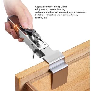 2x Adjustable Drawer Fixing Clips With 2 Clamping Pieces Cabinet Drawer Panel In 2x Adjustable Drawer Fixing Clips With 2 Clamping Pieces Cabinet Drawer Panel In