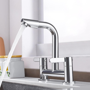 Does Not Apply Kitchen Mixer Tap Dual Lever With 360° Aerator, Swivel Sink Bridge Taps 2 Hole M Does Not Apply Kitchen Mixer Tap Dual Lever With 360° Aerator, Swivel Sink Bridge Taps 2 Hole M