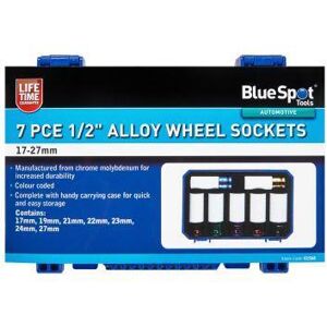 Bluespot 7pcs 1/2\" Alloy Wheel Sockets Set 17-27mm Bluespot 7pcs 1/2\" Alloy Wheel Sockets Set 17-27mm