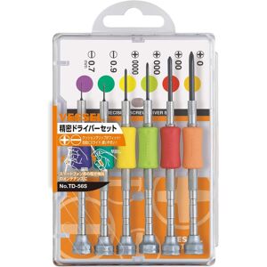 Vessel Precision Screwdriver Set Td-56s / +0, 00, 000, 0000, -0.7, -0.9 Vessel Precision Screwdriver Set Td-56s / +0, 00, 000, 0000, -0.7, -0.9