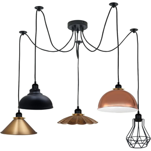 Does Not Apply Industrial 5 Lights Spider Pendant Lighting Multiple Shade E27 Bulb Sockets Diy Does Not Apply Industrial 5 Lights Spider Pendant Lighting Multiple Shade E27 Bulb Sockets Diy