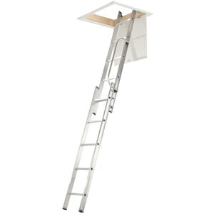 Werner 76002 2 Section Aluminium Metal Attic Access Loft Ladder & Handrail 2.69m Werner 76002 2 Section Aluminium Metal Attic Access Loft Ladder & Handrail 2.69m