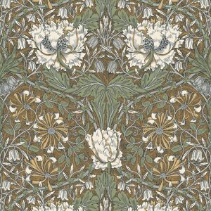 Et12606 - Arts And Crafts Ogee Flora Orange Green Cream Galerie Wallpaper Et12606 - Arts And Crafts Ogee Flora Orange Green Cream Galerie Wallpaper