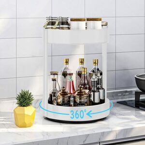 Devesanter Lazy Susan Turntable, 2 Tier 360°rotating Storage Rack Rotating Spi Devesanter Lazy Susan Turntable, 2 Tier 360°rotating Storage Rack Rotating Spi