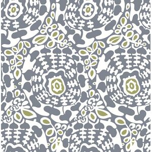Fd27037_terrace Stylized Folk Floral Grey White Green Fine Decor Wallpaper Fd27037_terrace Stylized Folk Floral Grey White Green Fine Decor Wallpaper