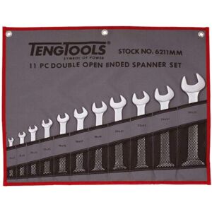 Teng Tools 6211mm Double Open Ended Spanner Set Tool Roll 11 Pieces Teng Tools 6211mm Double Open Ended Spanner Set Tool Roll 11 Pieces