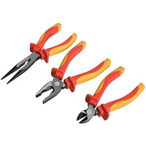 Faithfull Vde Pliers Set With Pouch, 3 Pieceone Size Multi Colour Tk13287 Faithfull Vde Pliers Set With Pouch, 3 Pieceone Size Multi Colour Tk13287