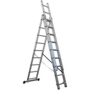 Aluminium Extension Combination Ladder 3x9 En 131 - Sealey Acl3 New Aluminium Extension Combination Ladder 3x9 En 131 - Sealey Acl3 New