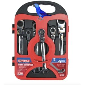 Faithfull Flexi Head Combination Ratchet Spanner Set 6 Piece 8-19mm Faisparat6tm Faithfull Flexi Head Combination Ratchet Spanner Set 6 Piece 8-19mm Faisparat6tm
