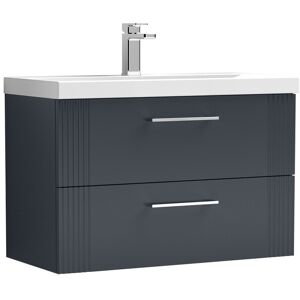 Balterley Wall Hung 2 Drawers Bathroom Vanity Basin Unit, Thin-Edge 800mm, Dark Grey Balterley Wall Hung 2 Drawers Bathroom Vanity Basin Unit, Thin-Edge 800mm, Dark Grey