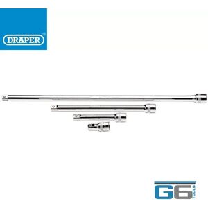 Draper Expert Extension Bar Set 4 Piece 50 125 250 500mm Polished Chrome, 16769 Draper Expert Extension Bar Set 4 Piece 50 125 250 500mm Polished Chrome, 16769