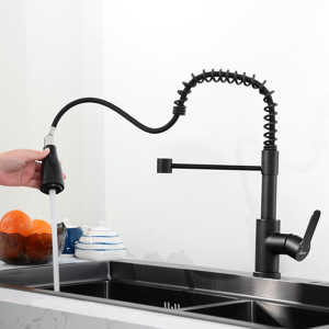 Does Not Apply Kitchen Sink Taps With Pull Down Sprayer, Spring 360° Swivel High Arc Single Han Does Not Apply Kitchen Sink Taps With Pull Down Sprayer, Spring 360° Swivel High Arc Single Han