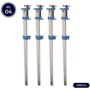 Silverline 4pcs Aluminium Sash Clamps Heavy Duty Sash Cramps 1500mm Joiner Carpenter Silverline 4pcs Aluminium Sash Clamps Heavy Duty Sash Cramps 1500mm Joiner Carpenter