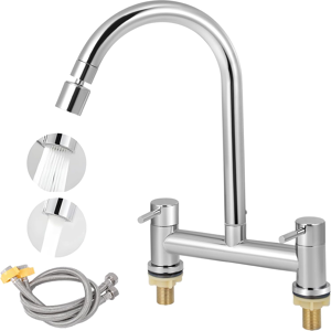 Does Not Apply Kitchen Bridge Mixer Taps With 360° Swivel Spout, 2 Hole Sink Mixer Taps Dual Le Does Not Apply Kitchen Bridge Mixer Taps With 360° Swivel Spout, 2 Hole Sink Mixer Taps Dual Le