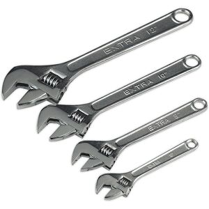 Thatcable 4 Piece Wrench Set - Four Adjustable Steel Wrenches 150mm 200mm 250mm And 300mm Thatcable 4 Piece Wrench Set - Four Adjustable Steel Wrenches 150mm 200mm 250mm And 300mm