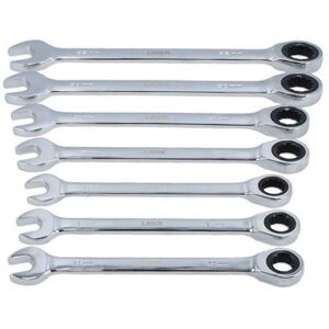 Laser Ratchet Ring Combination Spanner Set 20 - 32mm - 7pc Laser Ratchet Ring Combination Spanner Set 20 - 32mm - 7pc