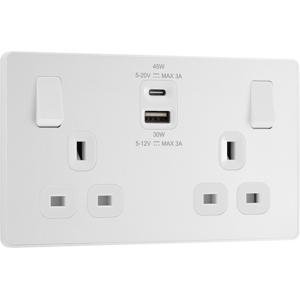 Does Not Apply 45w Double Switched Power Wall Plug Socket With Super Fast Charge Type A & Type Does Not Apply 45w Double Switched Power Wall Plug Socket With Super Fast Charge Type A & Type