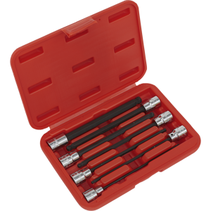 Ball-End Hex Socket Bit Set 7pc 3/8\"Sq Drive 150mm Metric - Sealey Ak62257 New Ball-End Hex Socket Bit Set 7pc 3/8\"Sq Drive 150mm Metric - Sealey Ak62257 New