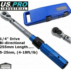 Us Pro Industrial 1/4\" Dr Calibrated Torque Wrench 5-25nm, Bi-Directional 6860 Us Pro Industrial 1/4\" Dr Calibrated Torque Wrench 5-25nm, Bi-Directional 6860