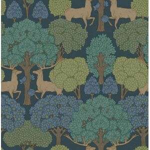 M1850_ashdown Woodland Stag Bold Navy Green Teal Fine Decor Wallpaper M1850_ashdown Woodland Stag Bold Navy Green Teal Fine Decor Wallpaper