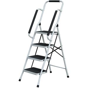 Gr8 Home 4 Step Ladder Folding Stool Non Slip Tread Steel Foldable Home Diy With Handrail Gr8 Home 4 Step Ladder Folding Stool Non Slip Tread Steel Foldable Home Diy With Handrail