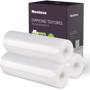 Mesliese Vacuum Sealer Bags Rolls For Custom Fit 8''X16' 3 Pack, Heavy-Duty Thick Food B Mesliese Vacuum Sealer Bags Rolls For Custom Fit 8''X16' 3 Pack, Heavy-Duty Thick Food B