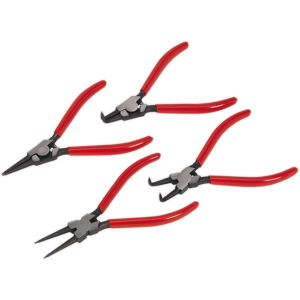 Circlip Pliers Set 4pc 180mm - Sealey Ak8454 New Circlip Pliers Set 4pc 180mm - Sealey Ak8454 New