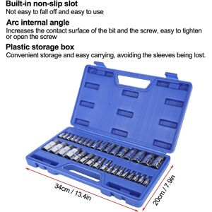 34pcs Impact Inner Hex Bit Socket Set 1/2in 1/4in 3/8in Nut Wrench Driver A Sg 34pcs Impact Inner Hex Bit Socket Set 1/2in 1/4in 3/8in Nut Wrench Driver A Sg