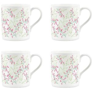 Purely Home Delicate Floral Small Bone China Mugs Set Of 4 - Pink Blossoms Gifts For Her Purely Home Delicate Floral Small Bone China Mugs Set Of 4 - Pink Blossoms Gifts For Her