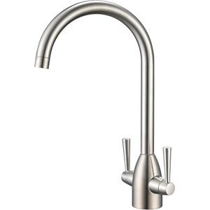 Does Not Apply Brushed Steel Kitchen Tap Dual Lever Monobloc Kitchen Mixer Taps 1 Hole High Arc Does Not Apply Brushed Steel Kitchen Tap Dual Lever Monobloc Kitchen Mixer Taps 1 Hole High Arc