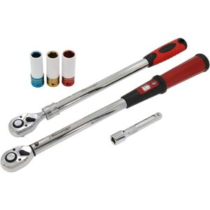 Neilsen 6pc Wheel Changing Set With Torque Wrench,Ratchet,Nut Sockets, Extn. Bar Neilsen 6pc Wheel Changing Set With Torque Wrench,Ratchet,Nut Sockets, Extn. Bar