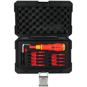 Ck Tools Ck 11 Piece Vde Torque 1.2nm To 6nm Handle & Slim Screwdriver Bit Set, T4822 Tqd Ck Tools Ck 11 Piece Vde Torque 1.2nm To 6nm Handle & Slim Screwdriver Bit Set, T4822 Tqd