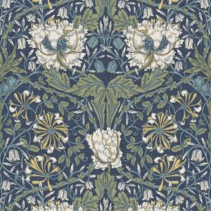 Et12612 - Arts And Crafts Ogee Flora Blue Green White Galerie Wallpaper Et12612 - Arts And Crafts Ogee Flora Blue Green White Galerie Wallpaper