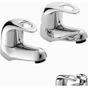 Evg Della Bath Tap Pair Chrome - Durable Twin Hot & Cold Basin Taps Evg Della Bath Tap Pair Chrome - Durable Twin Hot & Cold Basin Taps