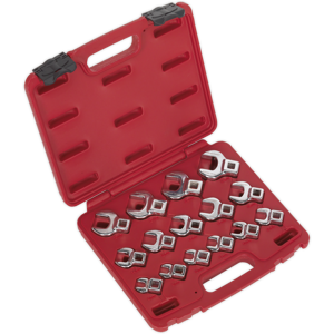 Crow'S Foot Open-End Spanner Set 15pc 3/8\"Sq Drive Metric - Sealey Ak59891 New Crow'S Foot Open-End Spanner Set 15pc 3/8\"Sq Drive Metric - Sealey Ak59891 New