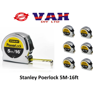 Stanley 6 X 5m/16ft Powerlock Tape Measure Sta033553 Stanley 6 X 5m/16ft Powerlock Tape Measure Sta033553