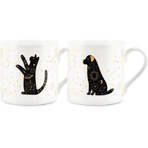Purely Home Celestial Cat & Dog Mugs - Gifts For Pet Owners Bone China Cups Set Of 2 Present Purely Home Celestial Cat & Dog Mugs - Gifts For Pet Owners Bone China Cups Set Of 2 Present