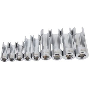 9 Pcs Fuel Line Socket Set 10-22mm 1/4in 3/8in 1/2in Drive Crv Steel Injector 9 Pcs Fuel Line Socket Set 10-22mm 1/4in 3/8in 1/2in Drive Crv Steel Injector