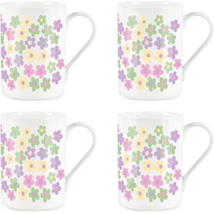 Purely Home Pastel Daisies Mugs - Pink & Purple Floral Gifts - Bone China Mugs Set Of 4 Purely Home Pastel Daisies Mugs - Pink & Purple Floral Gifts - Bone China Mugs Set Of 4