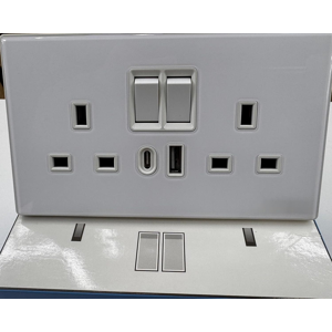 Does Not Apply ® Double Switched Socket With 20w Pd Usb C And A Fast Charging Ports, Electric P Does Not Apply ® Double Switched Socket With 20w Pd Usb C And A Fast Charging Ports, Electric P