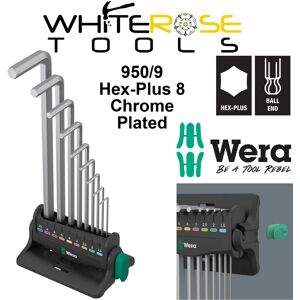 Wera Hex Key Set Stand Wall Rack 950/9 Hex Plus 8 L-Key Chrome Plated 1.5-10mm Wera Hex Key Set Stand Wall Rack 950/9 Hex Plus 8 L-Key Chrome Plated 1.5-10mm